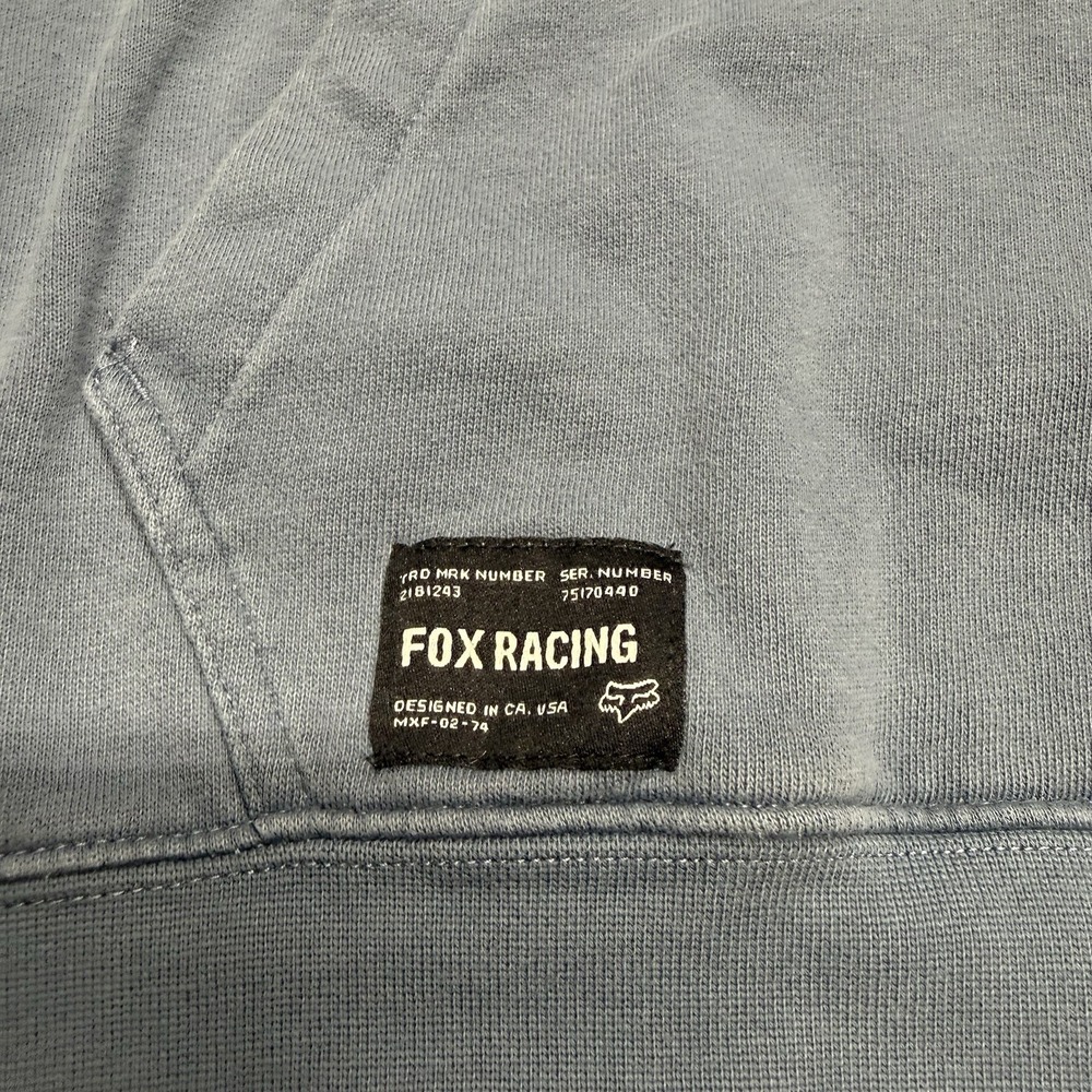 Fox Racing Non-Stop Raglan Fleece Hoodie Blue MX Logo Sweat Jacket Adult Medium - Picture 4 of 11